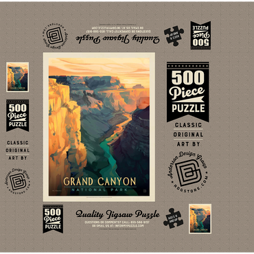 Grand Canyon National Park: Deep Shadows, Vintage Poster 500 Jigsaw Puzzle box 3D Modell