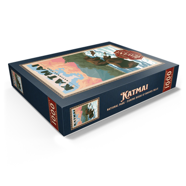 Katmai National Park - Fishing Bears At Brooks Falls, Vintage Travel Poster 1000 Jigsaw Puzzle box view1