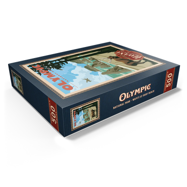 Olympic National Park - Wapiti at Ruby Beach, Vintage Travel Poster 500 Jigsaw Puzzle box view1