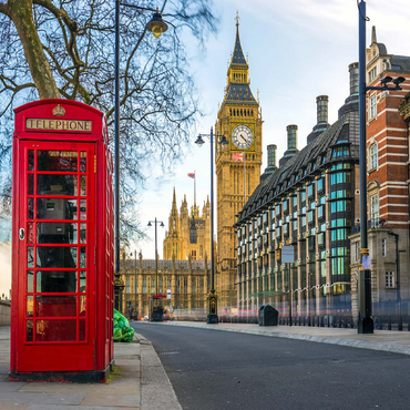 Red telephone box with Big Ben in London 100 Jigsaw Puzzle 3D Modell