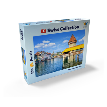Water Tower and Chapel Bridge in Lucerne, Switzerland 100 Jigsaw Puzzle box view1