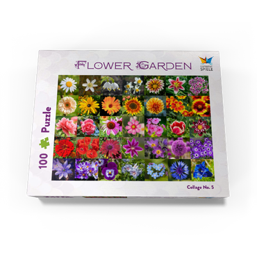 Colorful flowers collage No. 5 in spring and summer 100 Jigsaw Puzzle box view1