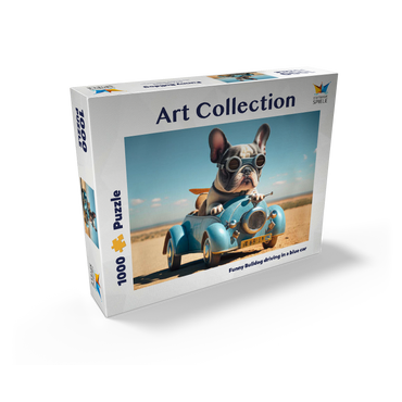 Funny bulldog driving car 1000 Jigsaw Puzzle box view1