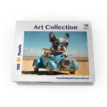 Funny bulldog driving car 100 Jigsaw Puzzle box view1