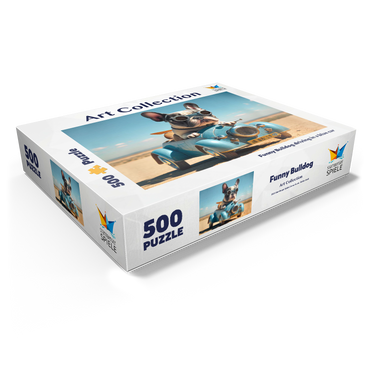 Funny bulldog driving car 500 Jigsaw Puzzle box view1