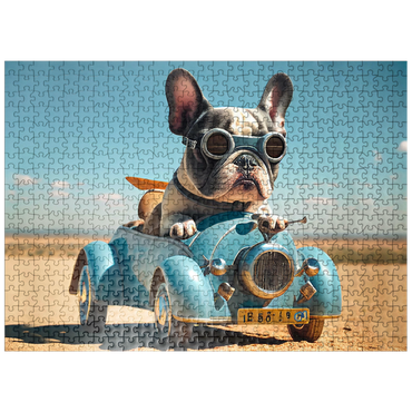 puzzleplate Funny bulldog driving car 500 Jigsaw Puzzle