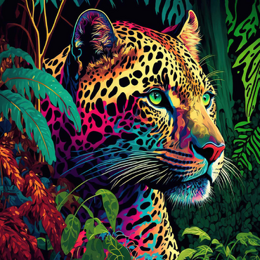 Pop art style leopard 100 Jigsaw Puzzle 3D Modell
