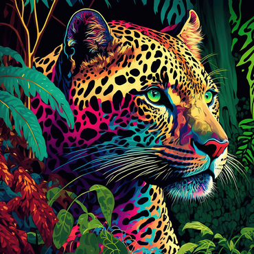 Pop art style leopard 500 Jigsaw Puzzle 3D Modell