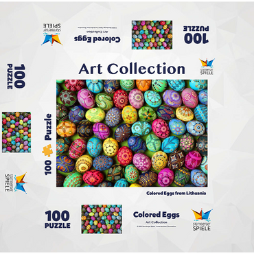 Colorful painted Easter eggs from Lithuania 100 Jigsaw Puzzle box 3D Modell
