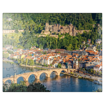 puzzleplate View of Heidelberg - Old Town, Old Bridge and Castle 100 Jigsaw Puzzle