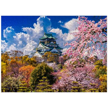 puzzleplate Cherry Blossoms and Castle in Osaka Japan 300 Jigsaw Puzzle