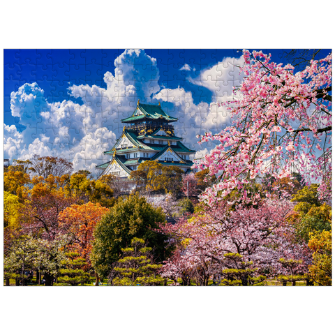 puzzleplate Cherry Blossoms and Castle in Osaka Japan 300 Jigsaw Puzzle