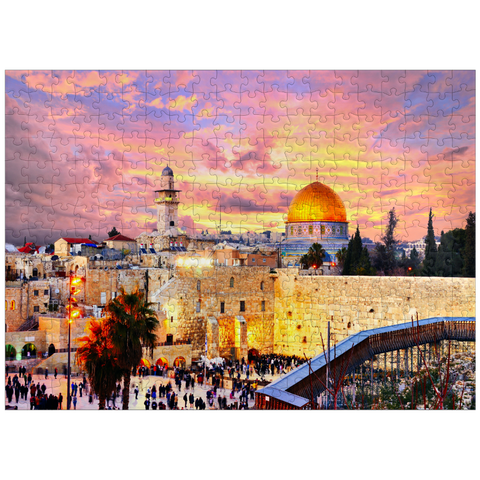 puzzleplate Skyline of the Old City at the Western Wall and the Temple Mount in Jerusalem Israel 300 Jigsaw Puzzle