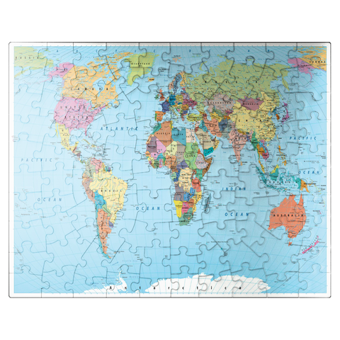 puzzleplate Color world map - borders, countries, roads and cities 100 Jigsaw Puzzle