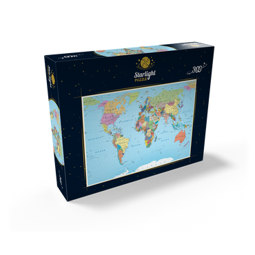Color world map - borders, countries, roads and cities 300 Jigsaw Puzzle box view2