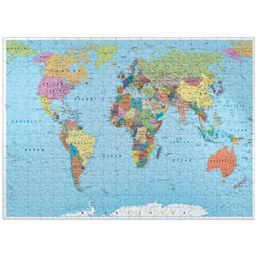 puzzleplate Color world map - borders, countries, roads and cities 300 Jigsaw Puzzle