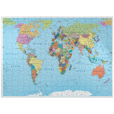 puzzleplate Color world map - borders, countries, roads and cities 300 Jigsaw Puzzle