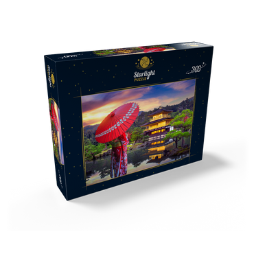Woman in Traditional Japanese Kimono Kinkakuji Temple Kyoto Japan 300 Jigsaw Puzzle box view2