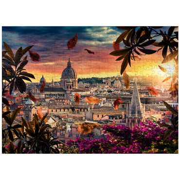 puzzleplate Beautiful sunset over the city of Rome in the evening 300 Jigsaw Puzzle
