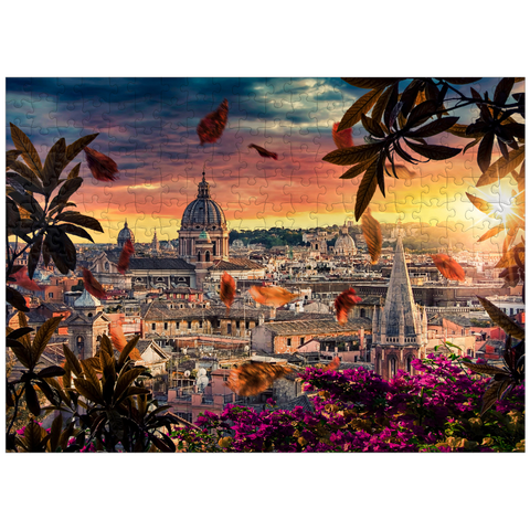 puzzleplate Beautiful sunset over the city of Rome in the evening 300 Jigsaw Puzzle