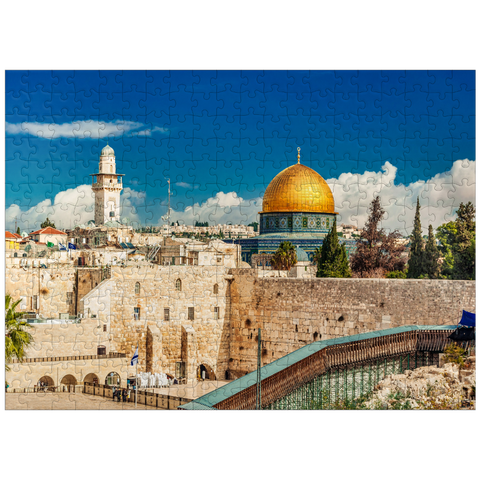 puzzleplate Western wall and dome of the Dome of the Rock in the ancient city of Jerusalem Israel 300 Jigsaw Puzzle
