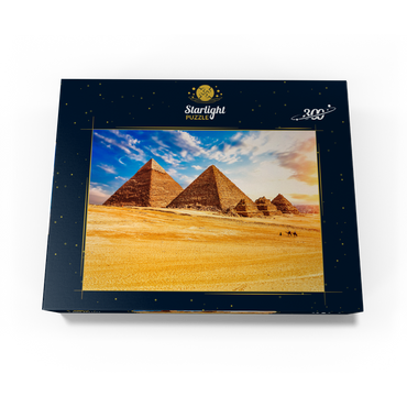 The pyramids in the sunny Giza desert Egypt 300 Jigsaw Puzzle box view3