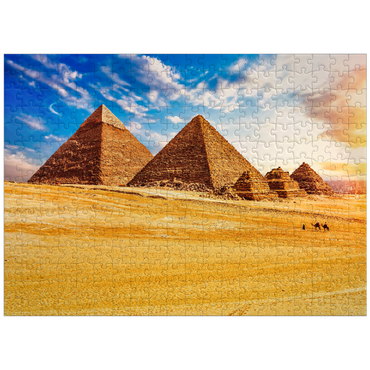 puzzleplate The pyramids in the sunny Giza desert Egypt 300 Jigsaw Puzzle