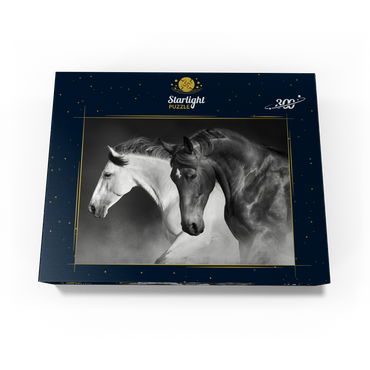 Horses run gallop in the desert 300 Jigsaw Puzzle box view3