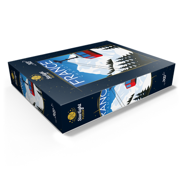 Chamonix France art deco style vintage poster illustration 300 Jigsaw Puzzle box view1