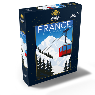 Chamonix France art deco style vintage poster illustration 300 Jigsaw Puzzle box view2