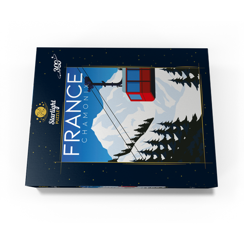 Chamonix France art deco style vintage poster illustration 300 Jigsaw Puzzle box view3