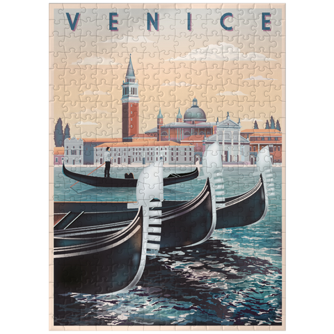 puzzleplate Venice Italy art deco style vintage poster illustration 300 Jigsaw Puzzle