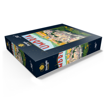 Umbria Italy art deco style vintage poster illustration 300 Jigsaw Puzzle box view1