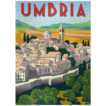 puzzleplate Umbria Italy art deco style vintage poster illustration 300 Jigsaw Puzzle