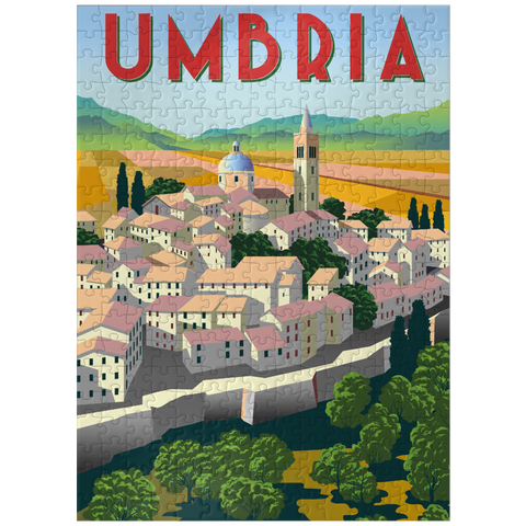 puzzleplate Umbria Italy art deco style vintage poster illustration 300 Jigsaw Puzzle
