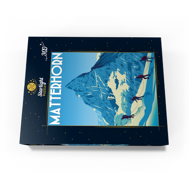 Matterhorn Switzerland art deco style vintage poster illustration 300 Jigsaw Puzzle box view3