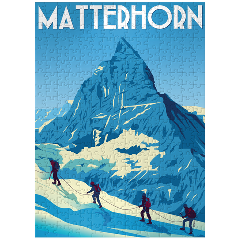 puzzleplate Matterhorn Switzerland art deco style vintage poster illustration 300 Jigsaw Puzzle