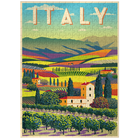 puzzleplate Romantic rural landscape Italy art deco style vintage poster illustration 300 Jigsaw Puzzle