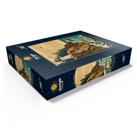 Acadia National Park Maine USA Art Deco style vintage poster illustration 300 Jigsaw Puzzle box view1