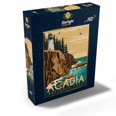 Acadia National Park Maine USA Art Deco style vintage poster illustration 300 Jigsaw Puzzle box view2