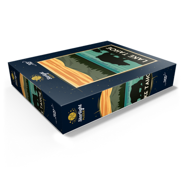 Lake Tahoe National Park art deco style vintage poster illustration 300 Jigsaw Puzzle box view1