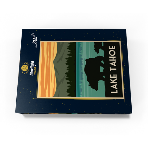 Lake Tahoe National Park art deco style vintage poster illustration 300 Jigsaw Puzzle box view3