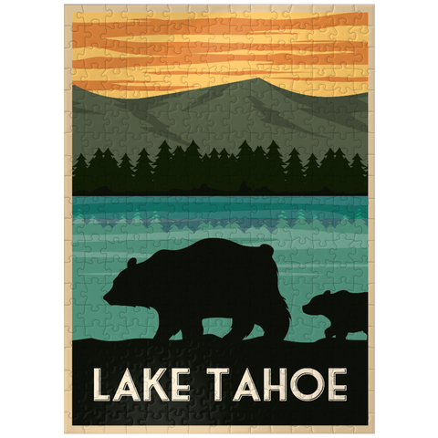 puzzleplate Lake Tahoe National Park art deco style vintage poster illustration 300 Jigsaw Puzzle