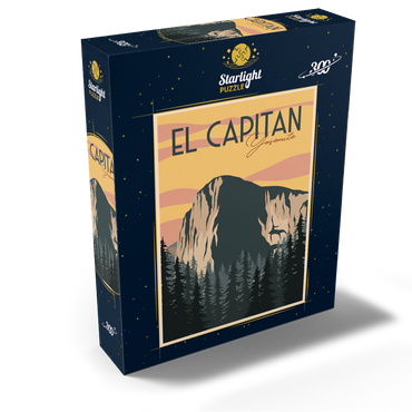 El Capitan in Yosemite National Park USA Art Deco style vintage poster illustration 300 Jigsaw Puzzle box view2