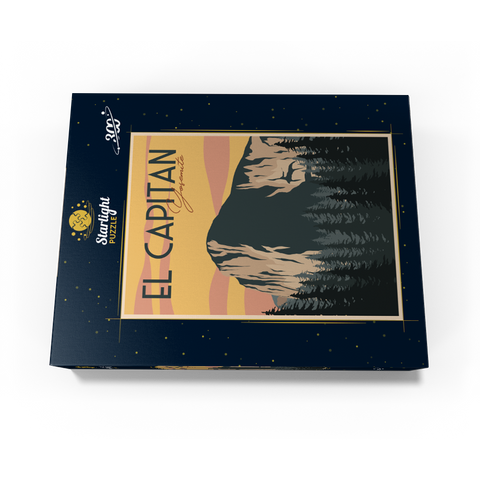 El Capitan in Yosemite National Park USA Art Deco style vintage poster illustration 300 Jigsaw Puzzle box view3