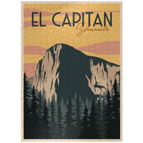 puzzleplate El Capitan in Yosemite National Park USA Art Deco style vintage poster illustration 300 Jigsaw Puzzle