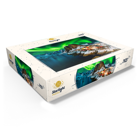 Aurora borealis over Hamnoy in Norway 300 Jigsaw Puzzle box view1