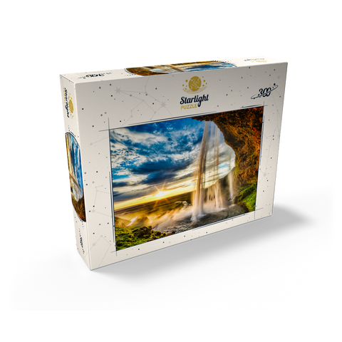 Seljalandsfoss waterfall at sunset Iceland 300 Jigsaw Puzzle box view2