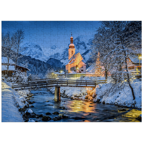puzzleplate Berchtesgaden winter landscape pilgrimage church of Saint Sebastian 300 Jigsaw Puzzle