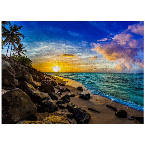 puzzleplate Beautiful Hawaiian sunset on the north coast of Oahu 300 Jigsaw Puzzle